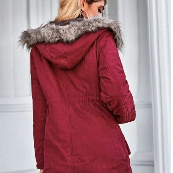 Women's Fleece lined parka coat with detachable hood size xl NEW WITH TAGS! - Picture 3 of 14